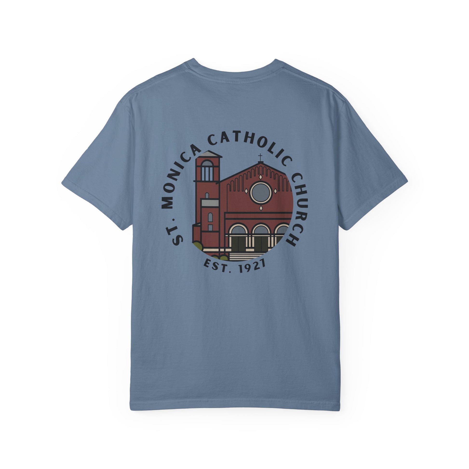 St. Monica "Nothing is Far from God" T-Shirt - Icon on Back