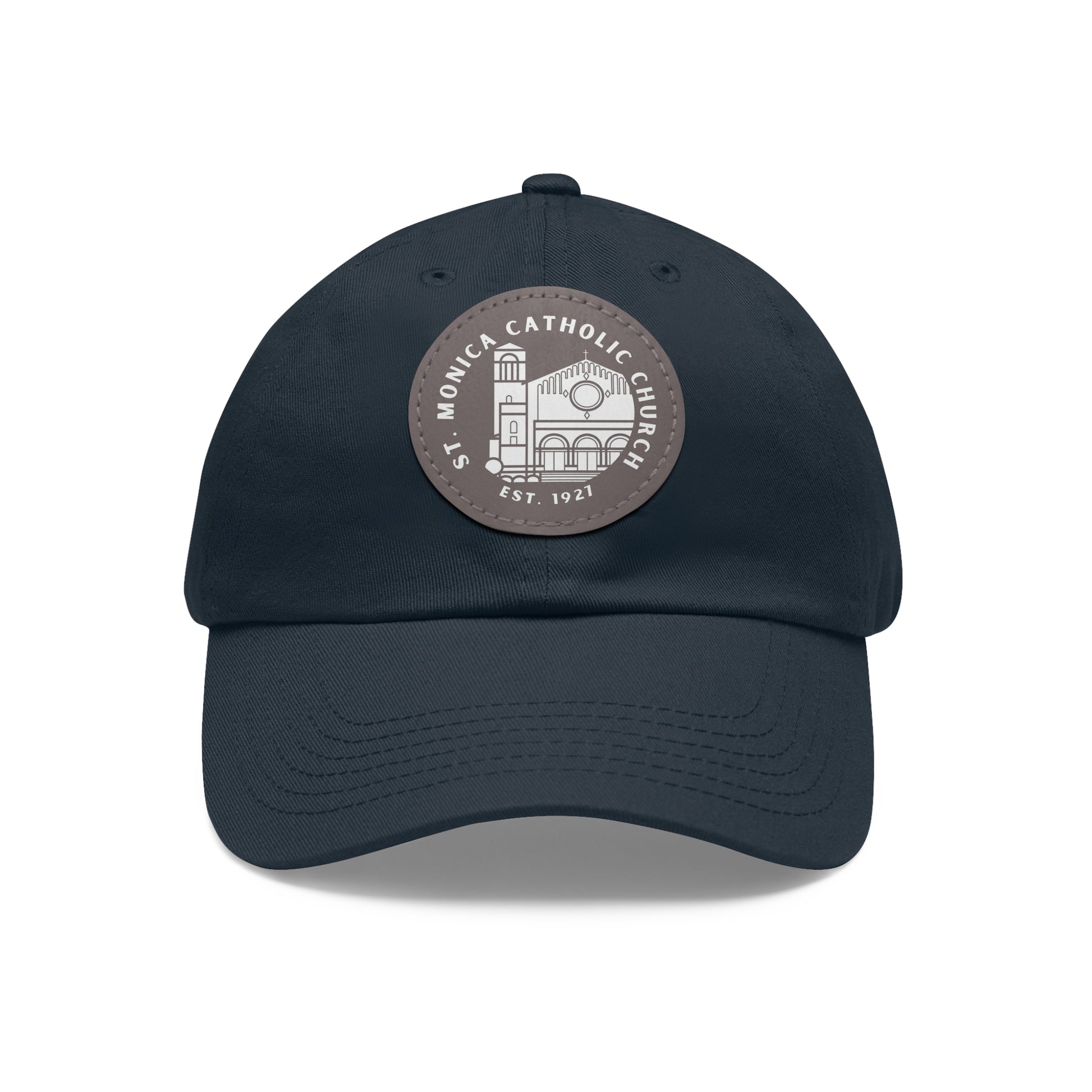 St. Monica Parish Icon Dad Hat – Leather Patch Edition