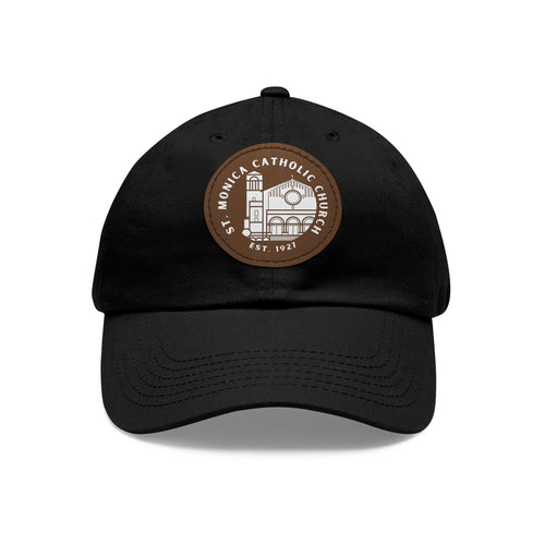 St. Monica Parish Icon Dad Hat – Leather Patch Edition