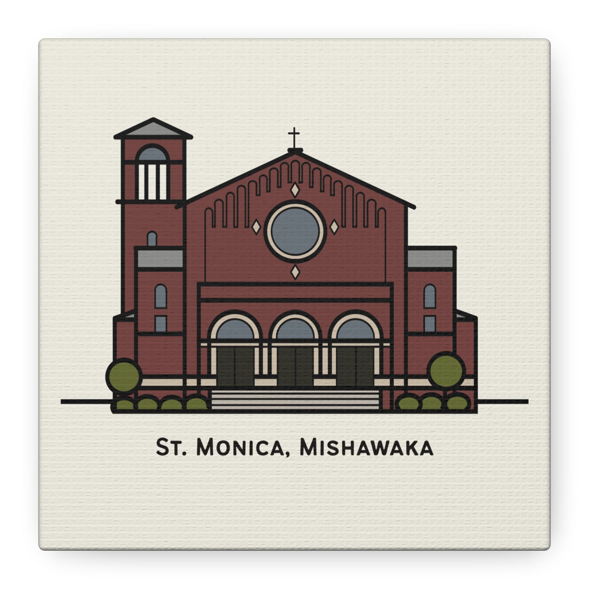 St. Monica Parish Icon Stretched Canvas