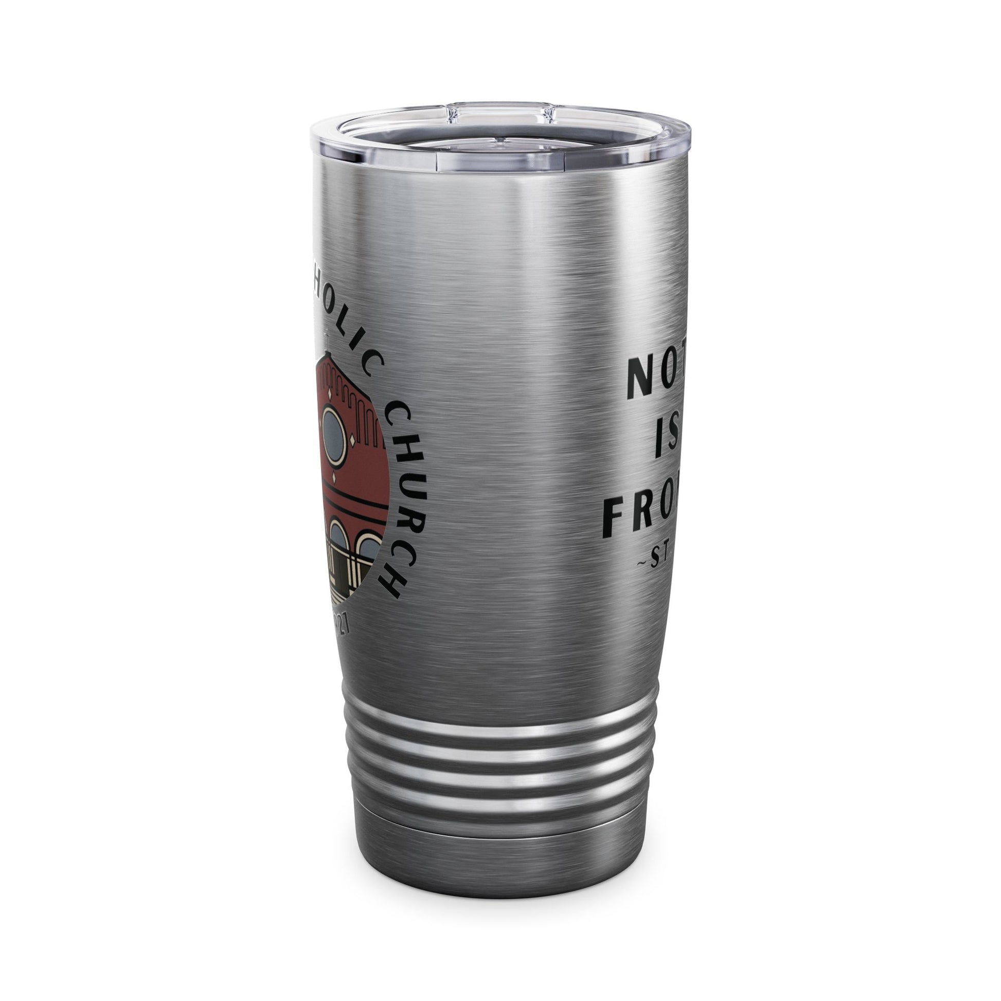 St. Monica Travel Mug – “Nothing is Far from God”