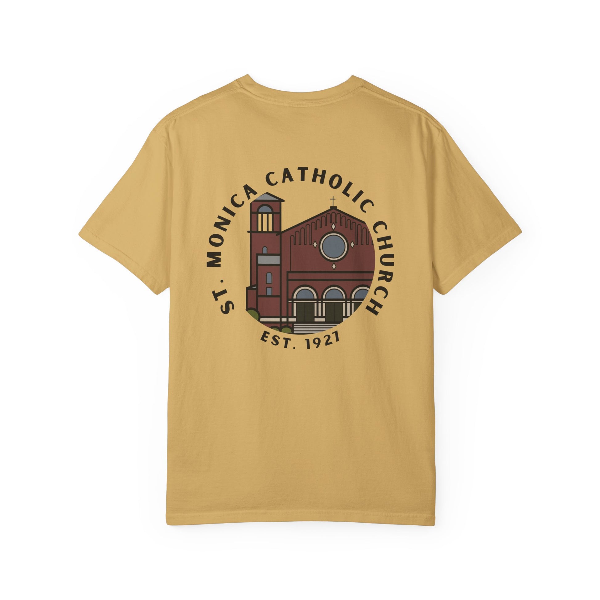 St. Monica "Nothing is Far from God" T-Shirt - Icon on Back