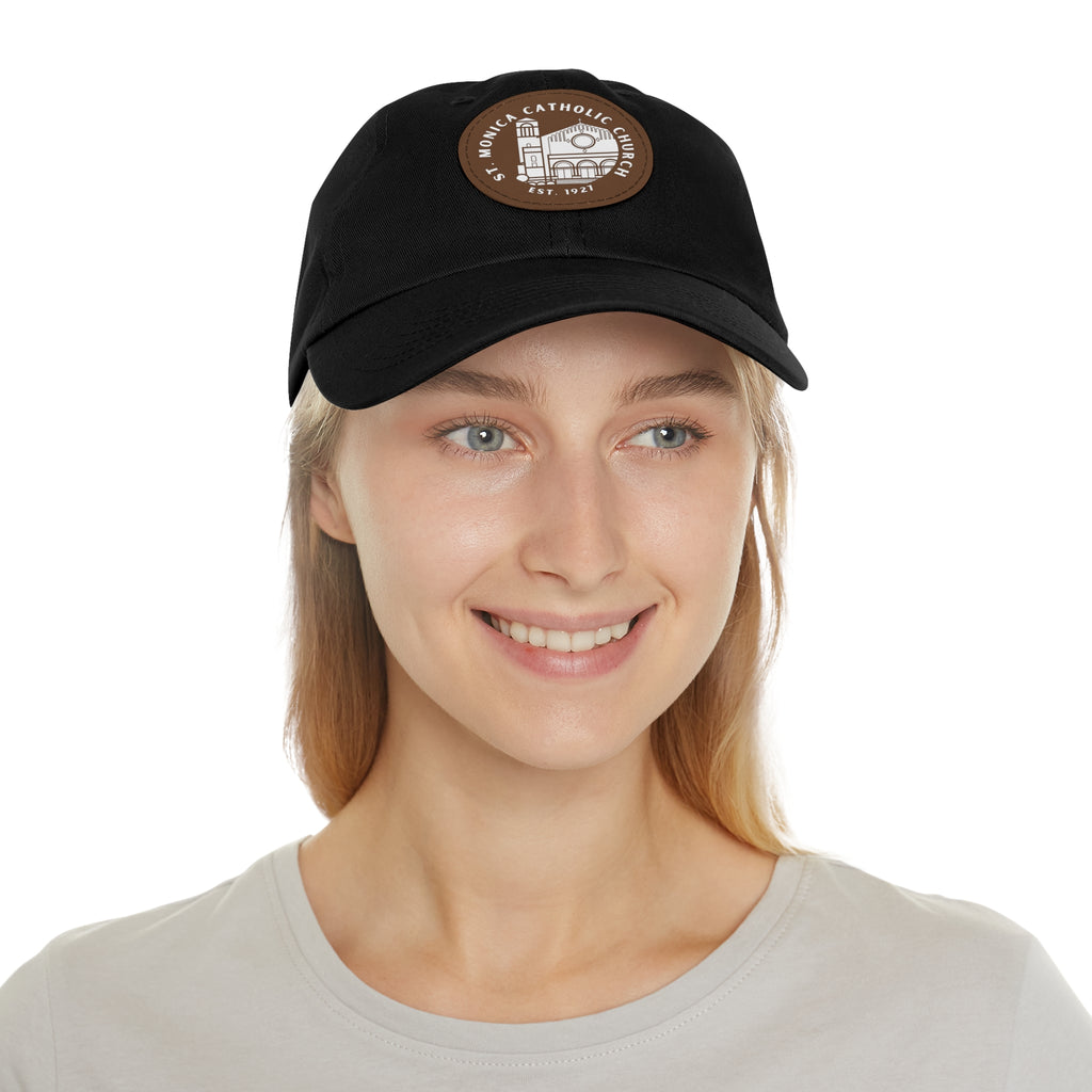 St. Monica Parish Icon Dad Hat – Leather Patch Edition