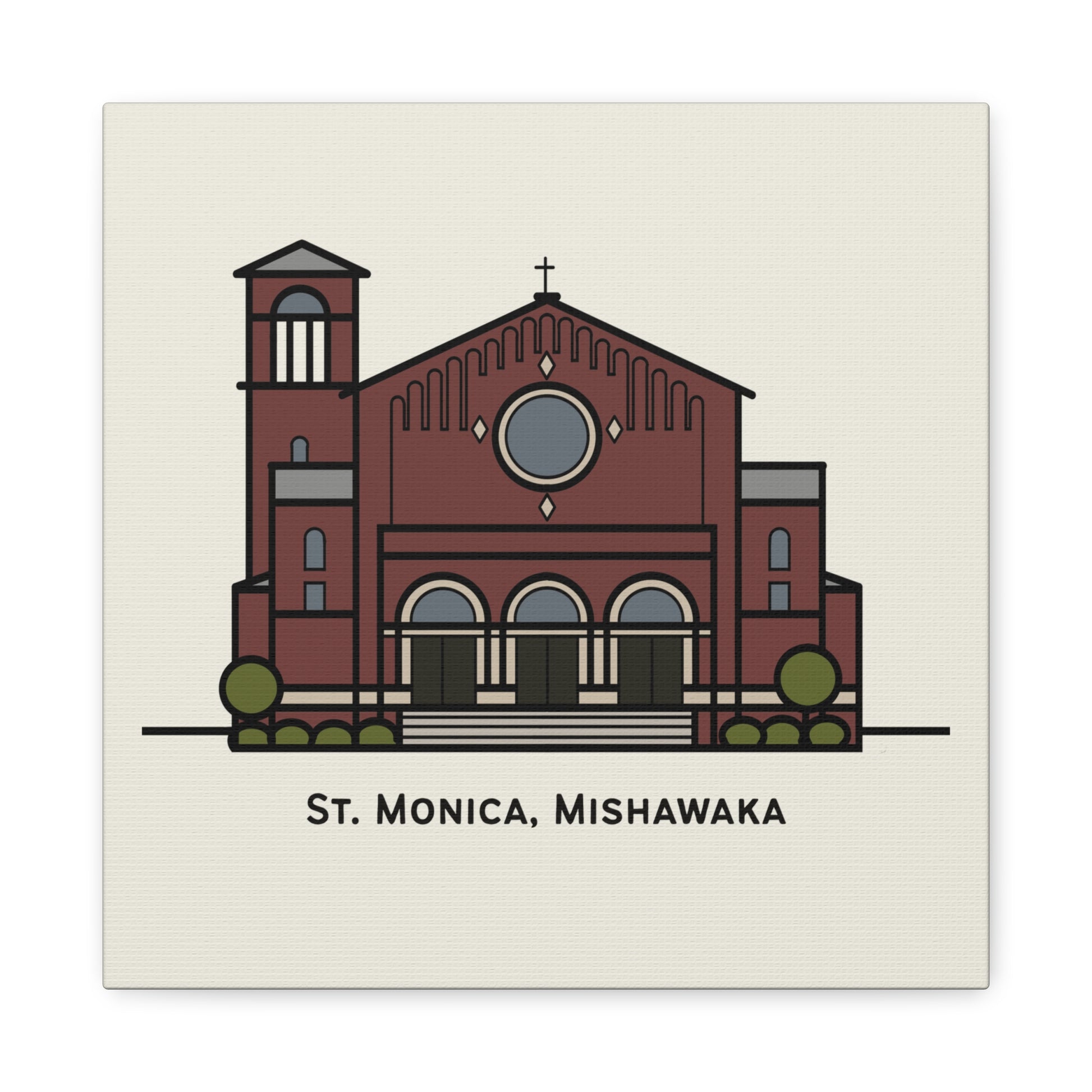 St. Monica Parish Icon Stretched Canvas