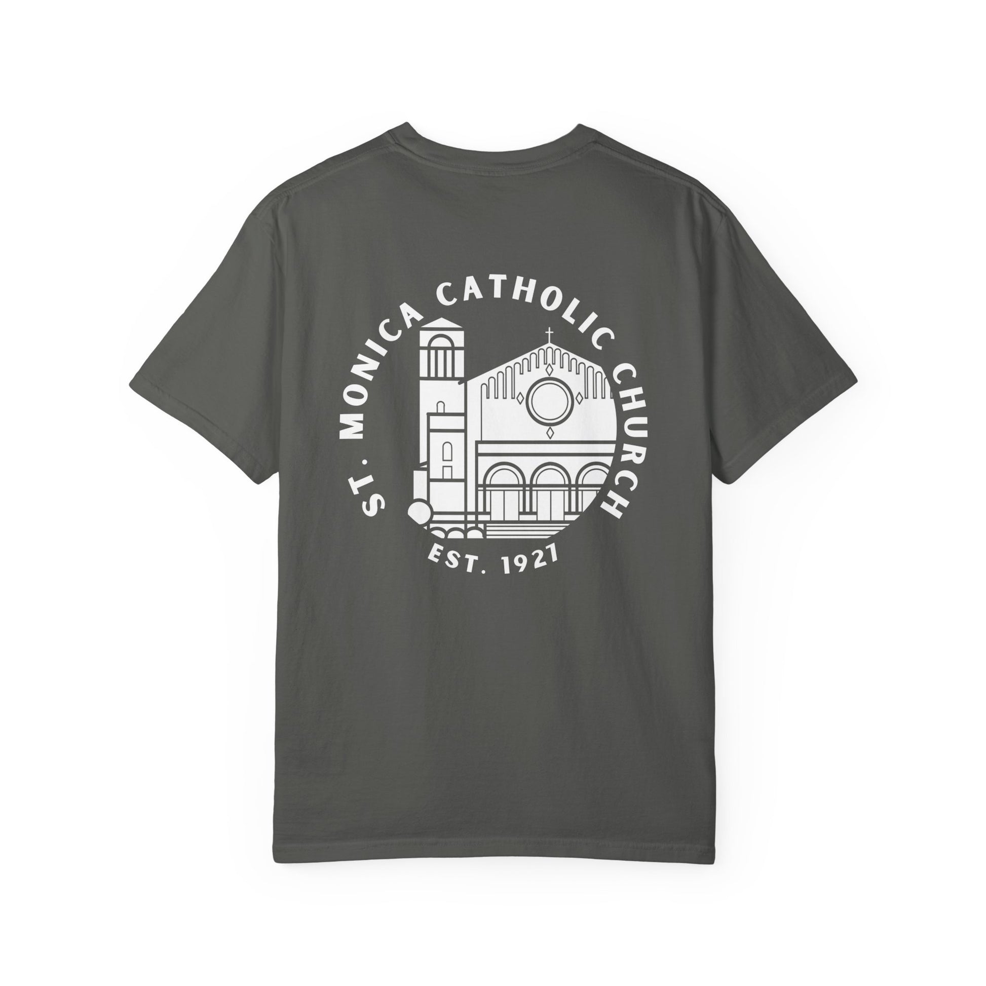 St. Monica "Nothing is Far from God" T-Shirt - Icon on Back