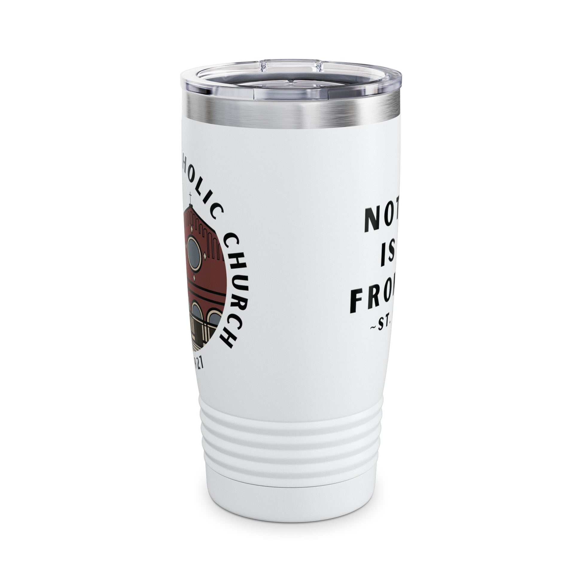 St. Monica Travel Mug – “Nothing is Far from God”