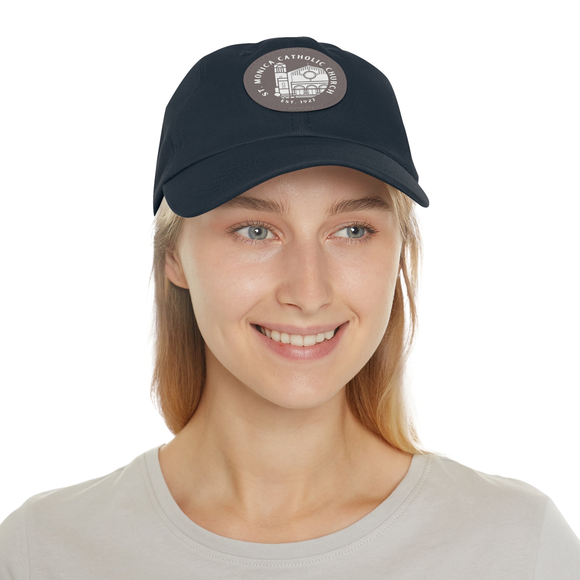 St. Monica Parish Icon Dad Hat – Leather Patch Edition