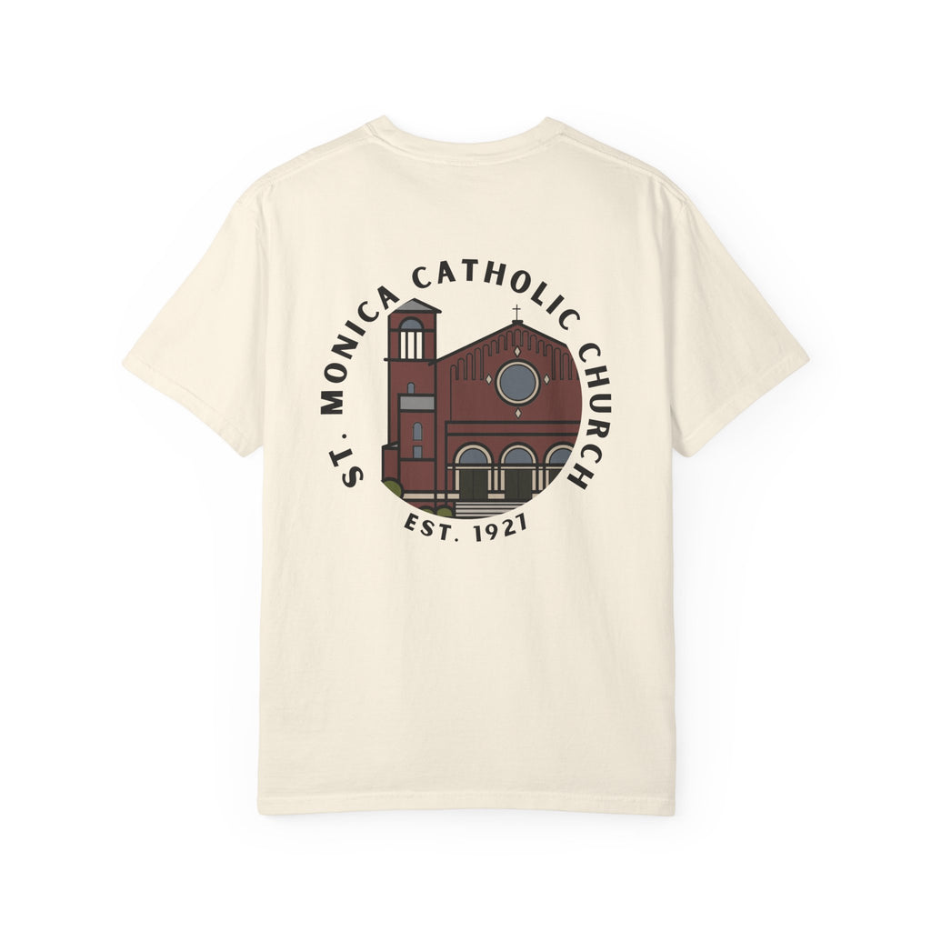 St. Monica "Nothing is Far from God" T-Shirt - Icon on Back