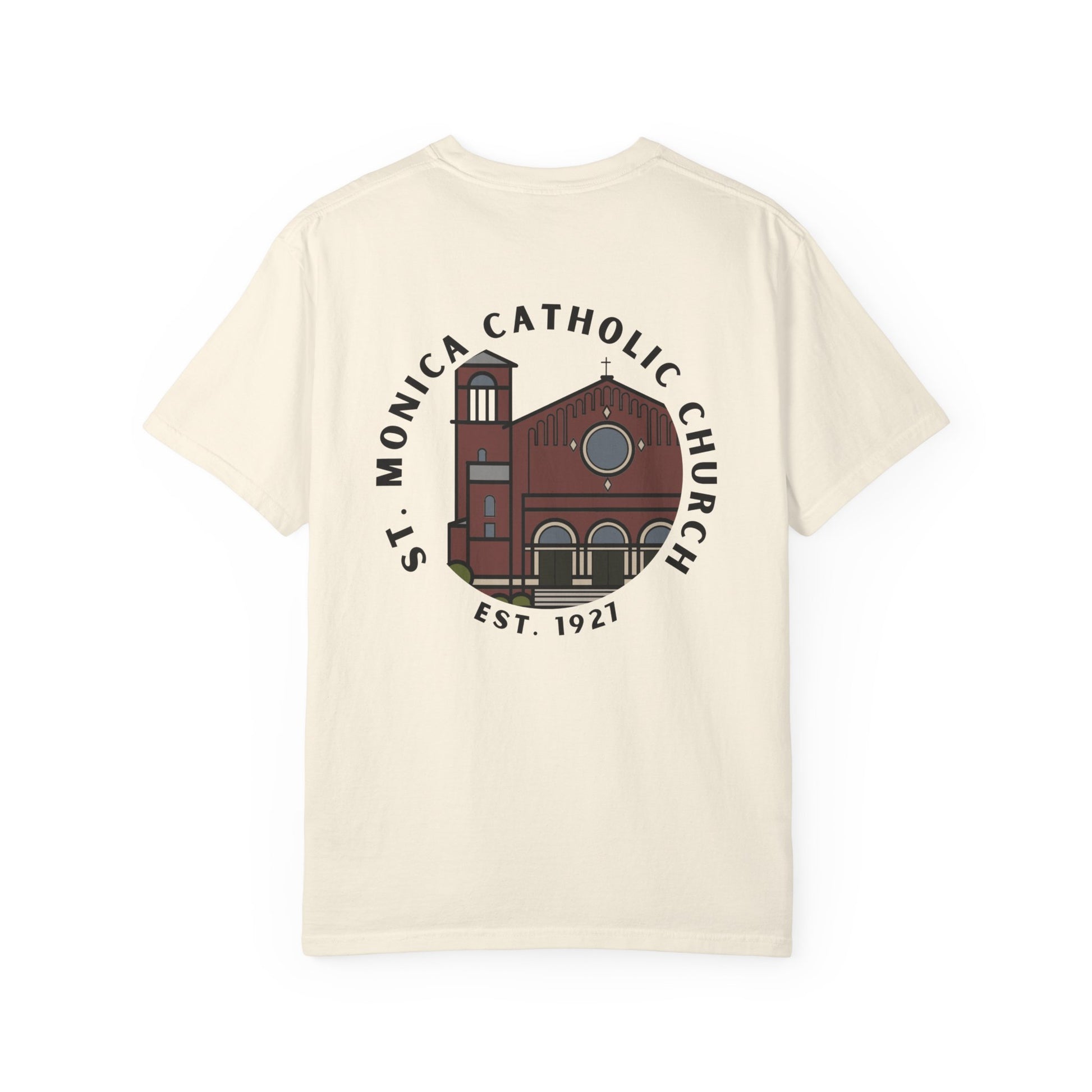 St. Monica "Nothing is Far from God" T-Shirt - Icon on Back