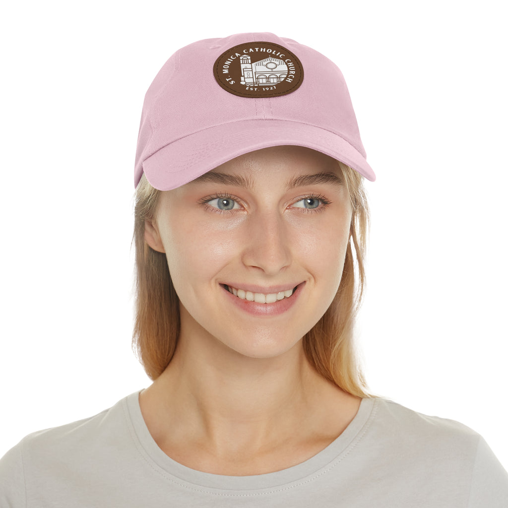 St. Monica Parish Icon Dad Hat – Leather Patch Edition
