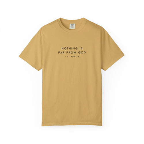 St. Monica "Nothing is Far from God" T-Shirt - Icon on Back