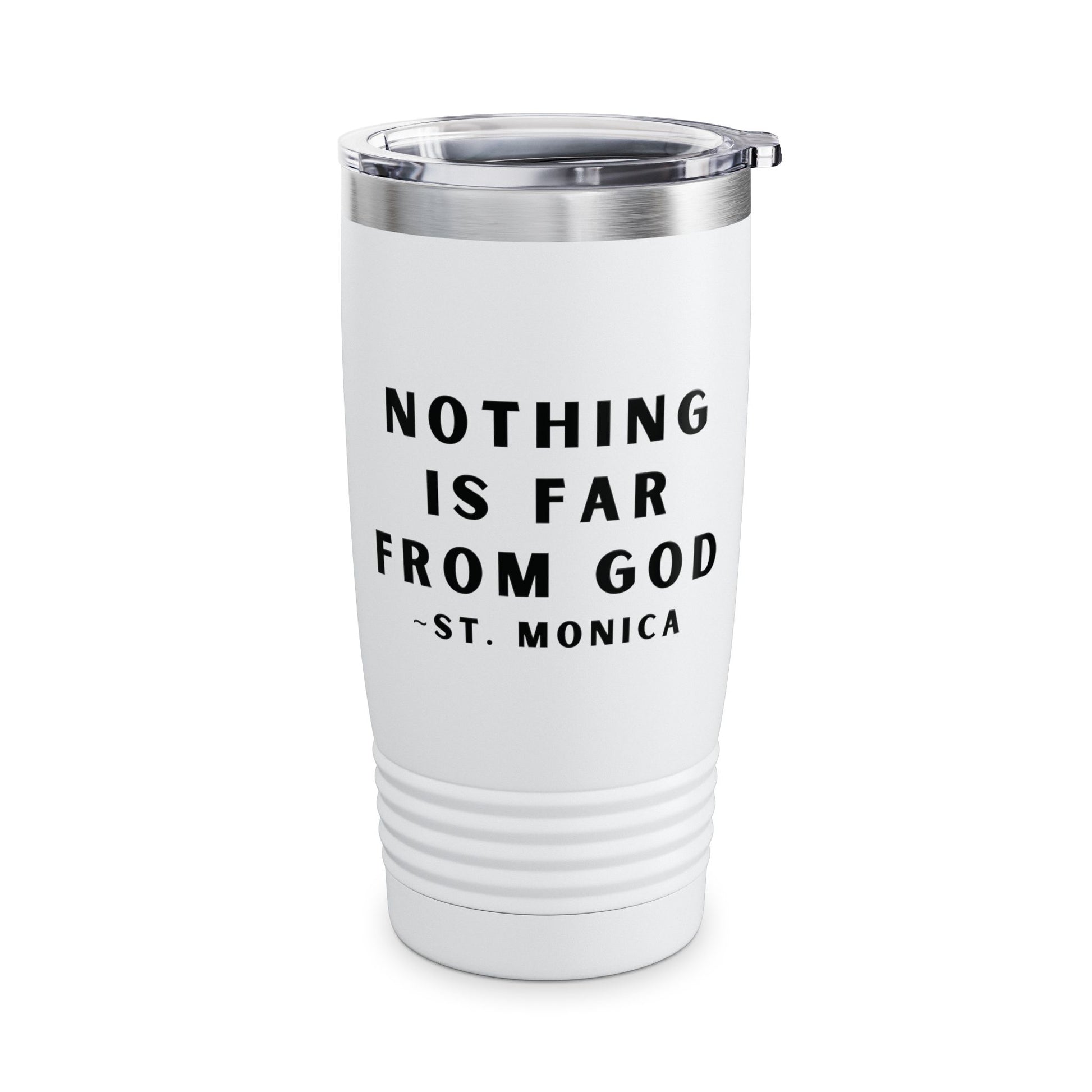 St. Monica Travel Mug – “Nothing is Far from God”