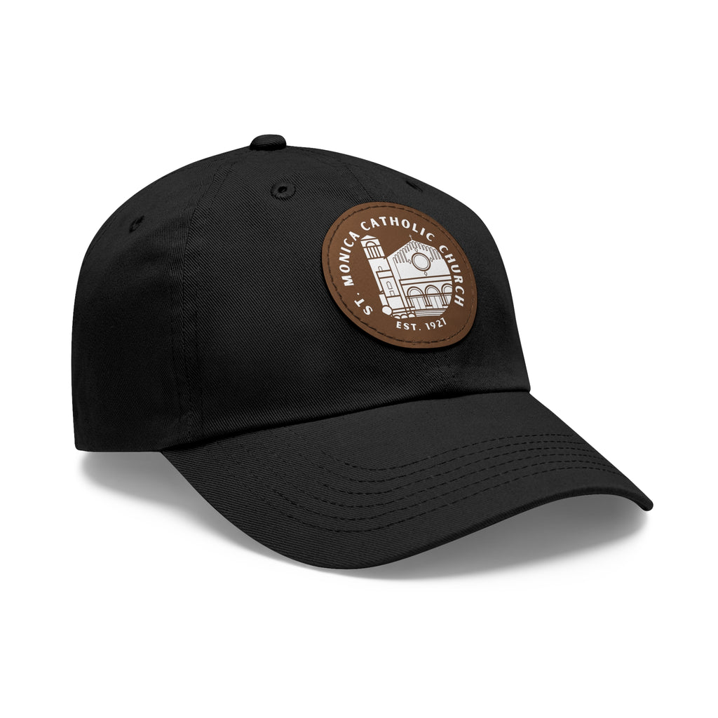 St. Monica Parish Icon Dad Hat – Leather Patch Edition