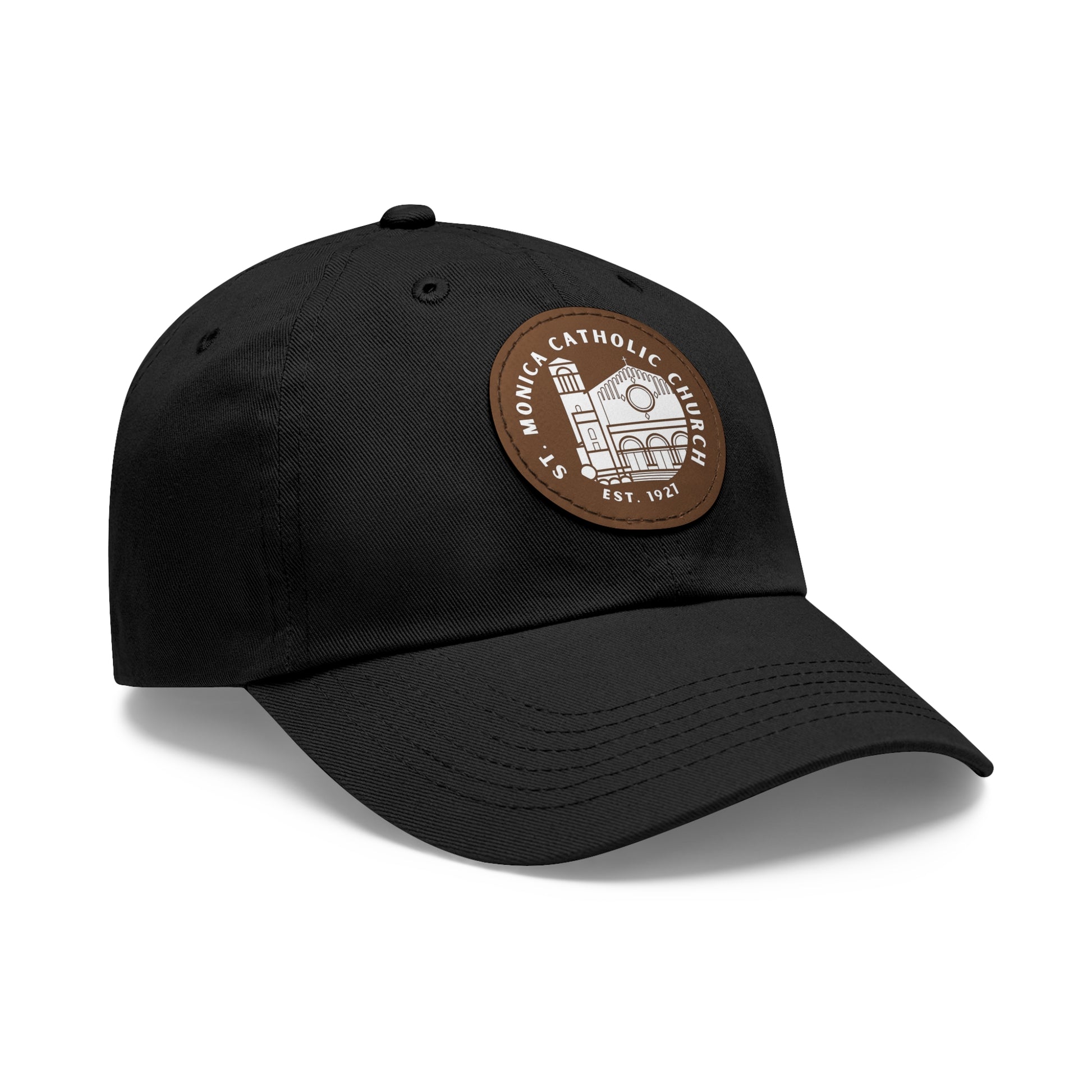 St. Monica Parish Icon Dad Hat – Leather Patch Edition