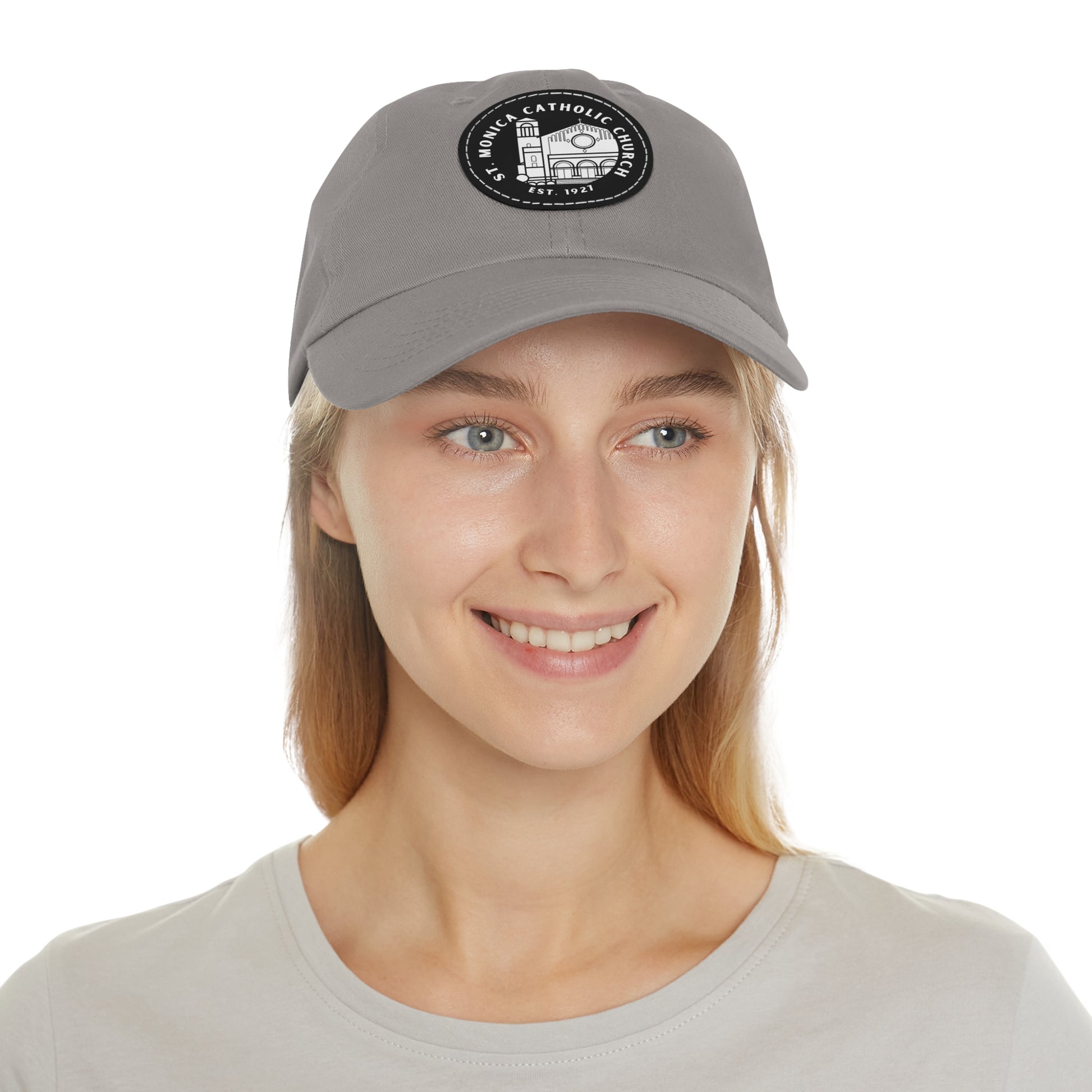 St. Monica Parish Icon Dad Hat – Leather Patch Edition